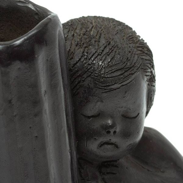 Alternate image for Handmade Taper Candleholder in Ceramic Sleeping Angel