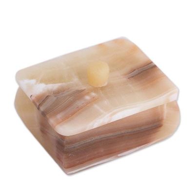 Alternate image for Handmade Onyx Decorative Box from Mexico Rich Earth