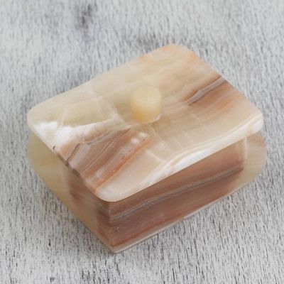 Alternate image for Handmade Onyx Decorative Box from Mexico Rich Earth