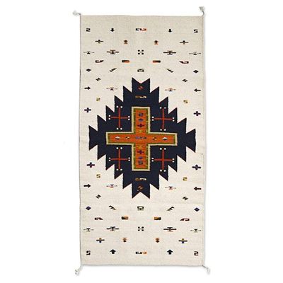 Primary image for Geometric Patterned 100 Wool Area Rug in Earth Tones 3x5 Serene Landscape