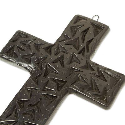 Alternate image for Oaxacan Ceramic Wall Cross Coyotepec Cross