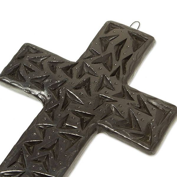 Alternate image for Oaxacan Ceramic Wall Cross Coyotepec Cross