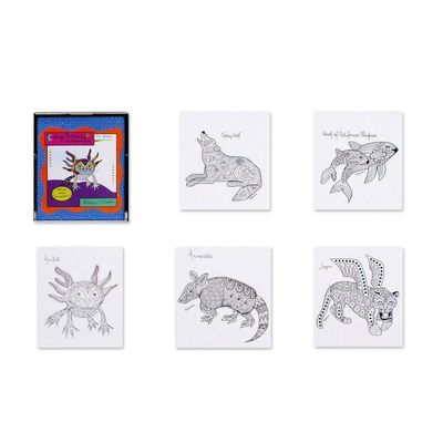 Alternate image for Gift Idea 10 Coloring Postcards of Mexican Animal Alebrijes Alebrije Collection