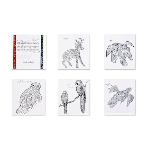 Alternate image for Gift Idea 10 Coloring Postcards of Mexican Animal Alebrijes Alebrije Collection