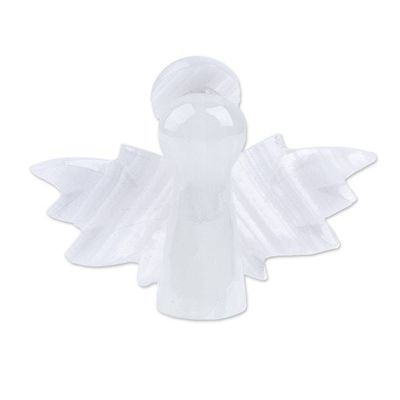 Alternate image for Onyx Sculpture of Angel Handcrafted in Mexico Precious Heaven