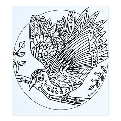 Alternate image for Mexican Bird Themed Coloring Postcards Pair Bird Enchantment