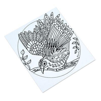 Alternate image for Mexican Bird Themed Coloring Postcards Pair Bird Enchantment