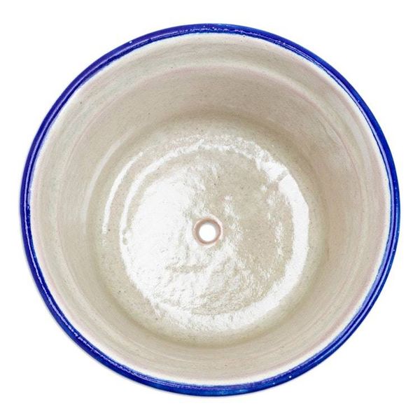 Alternate image for Dove-Themed Ceramic Planter Hand-Crafted in Talavera Style Lapis Doves