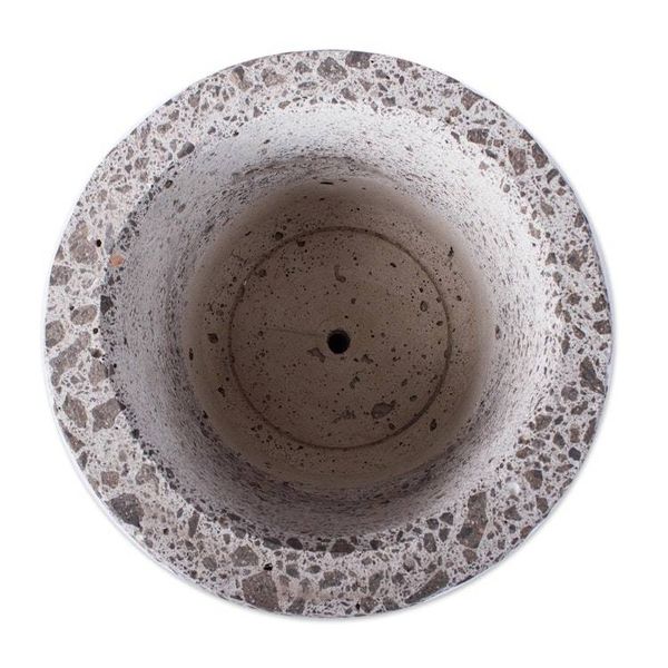 Alternate image for Striped Reclaimed Stone Flower Pot from Mexico Plant Barrel