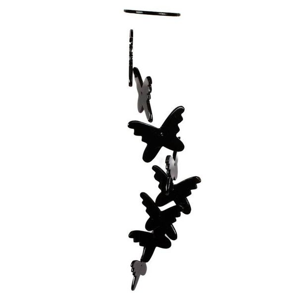 Alternate image for Fantasy-Inspired Hand-Carved Black Onyx Butterfly Mobile Midnight Butterflies