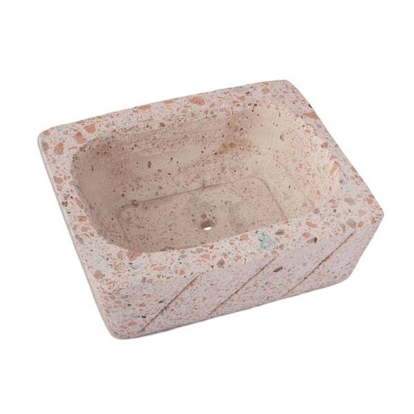 Alternate image for Rectangular Reclaimed Stone Flower Pot from Mexico Striped Rectangle
