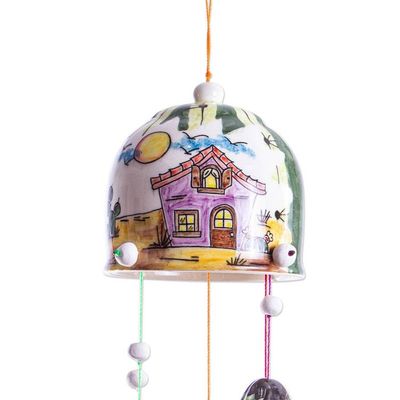 Alternate image for Cactus-Themed Handmade Ceramic Wind Chime Cactus Family
