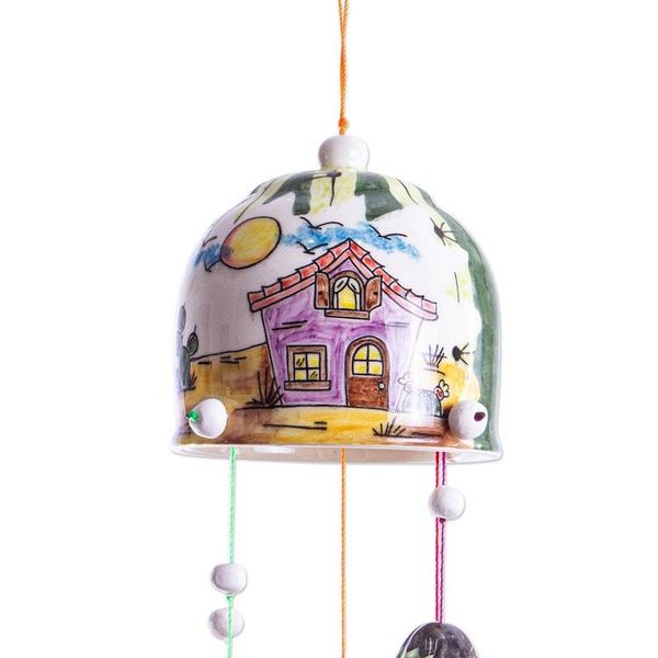 Alternate image for Cactus-Themed Handmade Ceramic Wind Chime Cactus Family