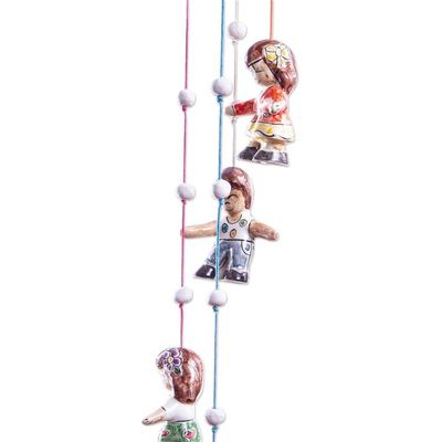 Alternate image for Hand Painted Ceramic Hot Air Balloon Wind Chime Balloon Ride