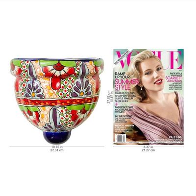 Alternate image for Ceramic Wall Planter Hand Crafted in Mexico Talavera Garden