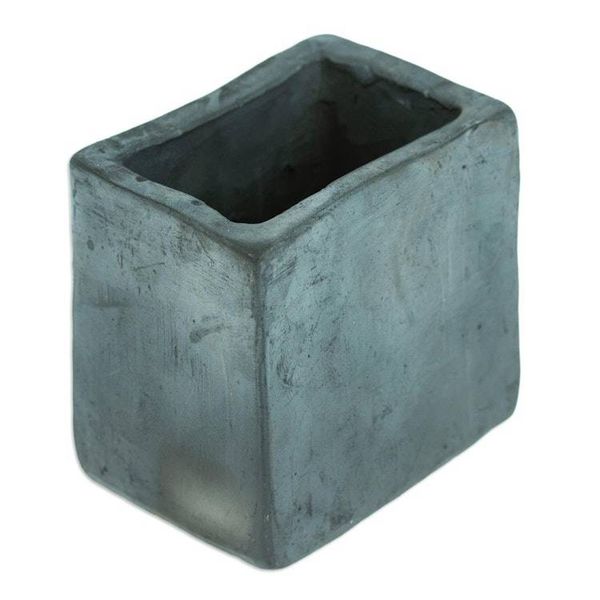 Alternate image for Mexican Handmade Barro Negro Black Ceramic Mini Flower Pot Square  Smooth