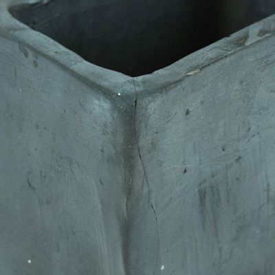 Alternate image for Mexican Handmade Barro Negro Black Ceramic Mini Flower Pot Square  Smooth