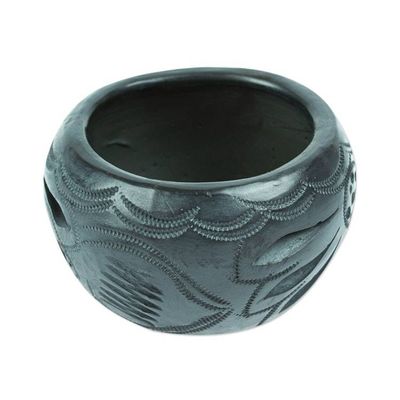 Alternate image for Handcrafted Barro Negro Flower Pot from Mexico Traditional Bloom