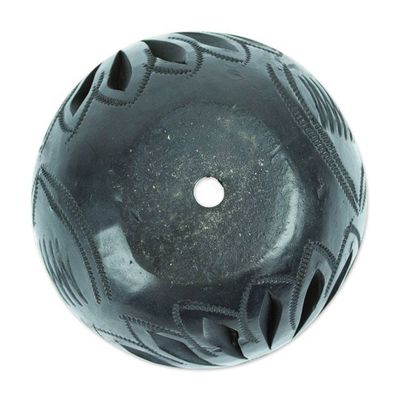 Alternate image for Handcrafted Barro Negro Flower Pot from Mexico Traditional Bloom