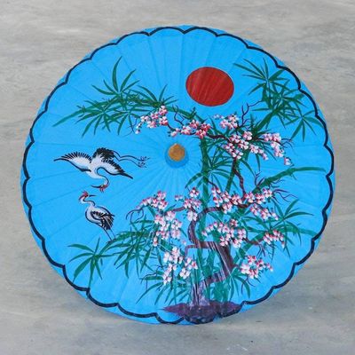 Main image for Artisan Crafted Parasol from Thailand Blue Cherry Blossom