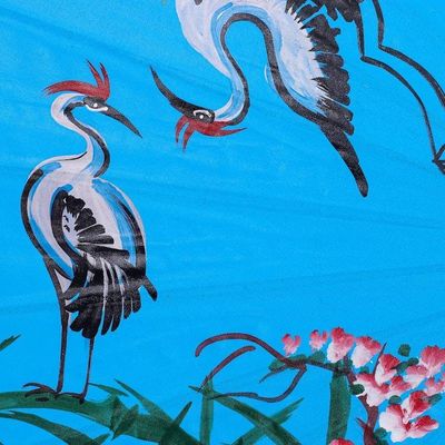 Alternate image for Artisan Crafted Parasol from Thailand Blue Cherry Blossom