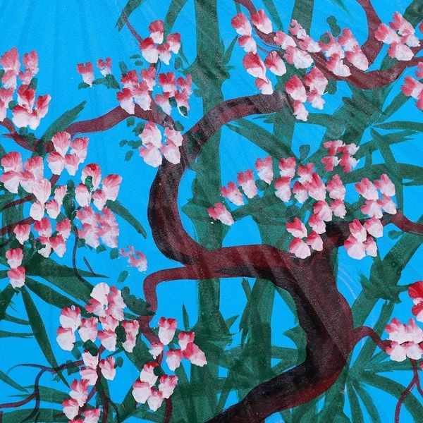 Alternate image for Artisan Crafted Parasol from Thailand Blue Cherry Blossom