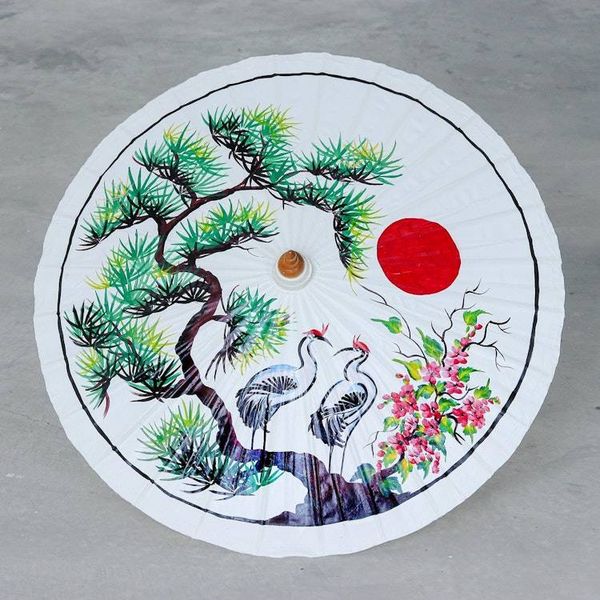 Alternate image for Hand-Painted Cotton Parasol with Bamboo Frame Tree of Love