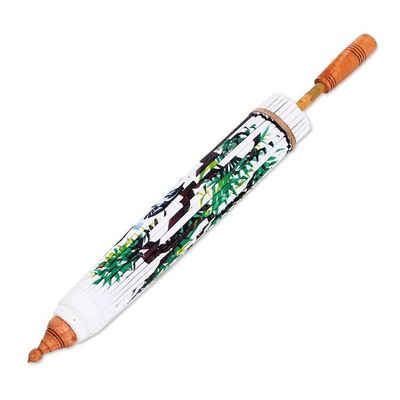 Alternate image for Hand-Painted Cotton Parasol with Bamboo Frame Tree of Love