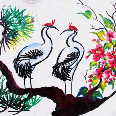 Alternate image for Hand-Painted Cotton Parasol with Bamboo Frame Tree of Love