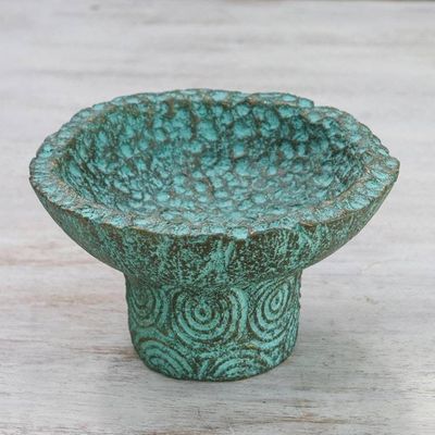 Alternate image for Handcrafted Recycled Paper Catchall in Green from Thailand Smooth Living