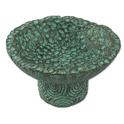 Alternate image for Handcrafted Recycled Paper Catchall in Green from Thailand Smooth Living