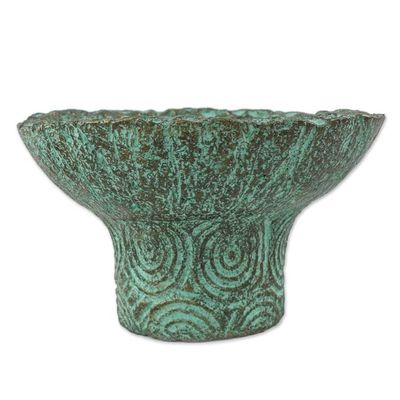Alternate image for Handcrafted Recycled Paper Catchall in Green from Thailand Smooth Living