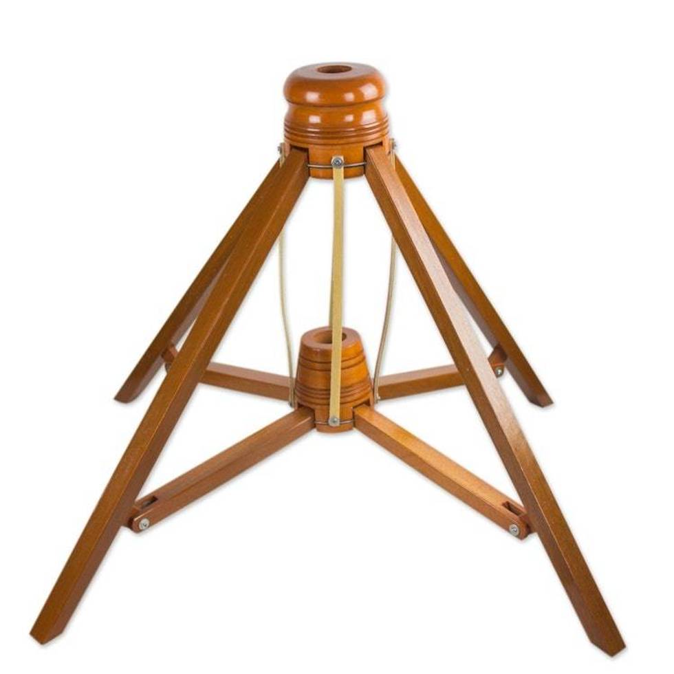Outdoor Garden Umbrella Base Handcrafted of Wood 'Happy Garden'