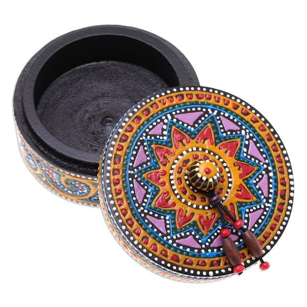 Alternate image for Hand-Painted Mango Wood Decorative Box in Red Red Specks