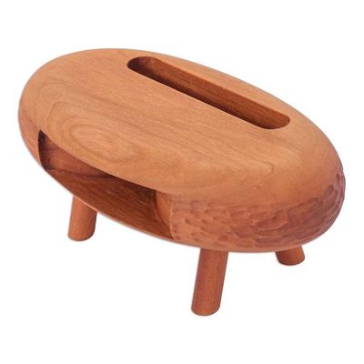 Alternate image for Hand-Carved Ovoid Teak Wood Phone Speaker from Thailand Ovoid Traces
