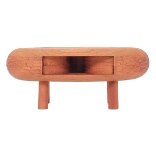 Alternate image for Hand-Carved Ovoid Teak Wood Phone Speaker from Thailand Ovoid Traces