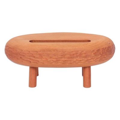 Alternate image for Hand-Carved Ovoid Teak Wood Phone Speaker from Thailand Ovoid Traces