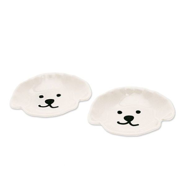 Alternate image for 2 Poodle Puppy-Themed Hand-Painted Glazed Ceramic Catchalls Poodle Charm