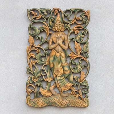 Primary image for Teak Wood Relief Panel Angel Walk