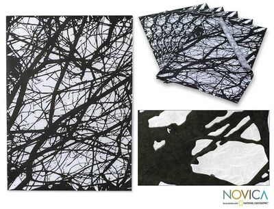 Primary image for Saa wrapping paper Set of 6 Midnight Woods