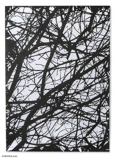 Alternate image for Saa wrapping paper Set of 6 Midnight Woods