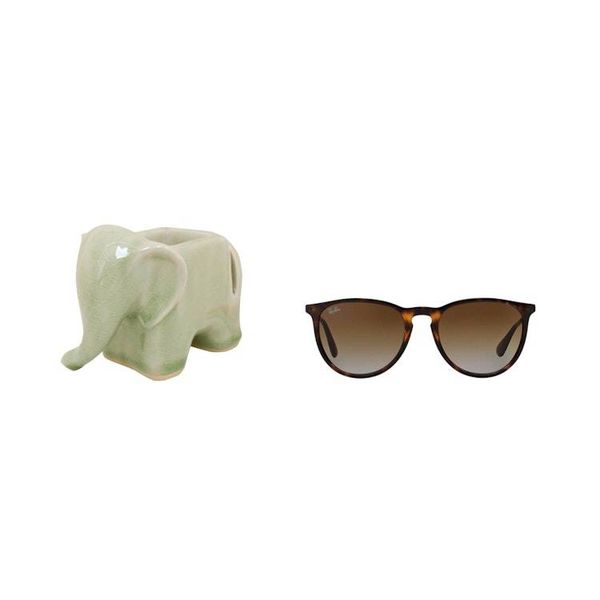 Alternate image for Celadon Ceramic Card Holder Green Elephant