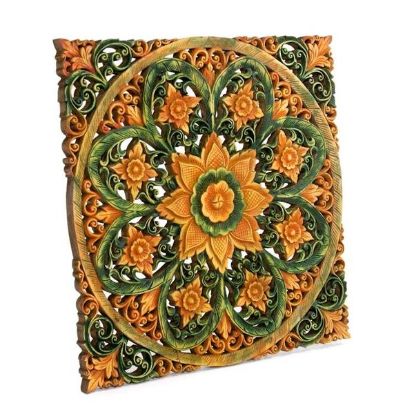 Alternate image for Teak relief panel Florid Magic