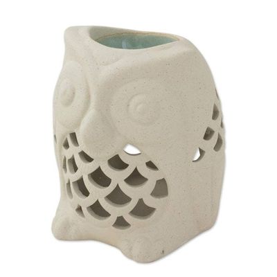 Alternate image for Hand-Crafted Thai Unglazed Ceramic Clay Owl Oil Warmer Cozy Owl