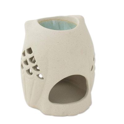 Alternate image for Hand-Crafted Thai Unglazed Ceramic Clay Owl Oil Warmer Cozy Owl