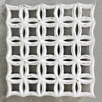 Alternate image for Hand Carved Whitewashed Wood Wall Relief Panel from Thailand Flower Plot