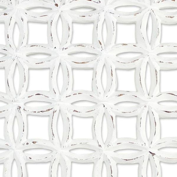 Alternate image for Hand Carved Whitewashed Wood Wall Relief Panel from Thailand Flower Plot