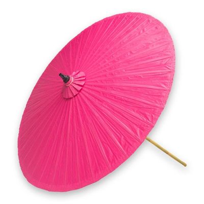 Alternate image for Pink Garden Umbrella Crafted from Cotton and Bamboo Happy Garden in Pink