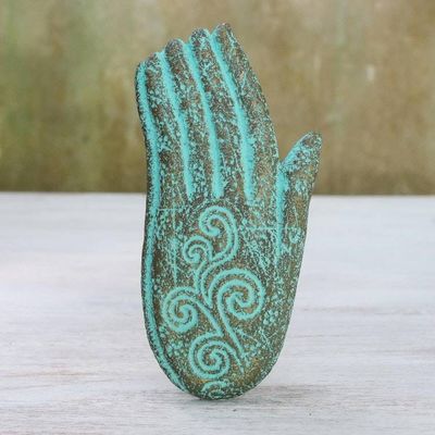 Alternate image for Hand-Shaped Recycled Paper Relief Panel from Thailand Friendly Wave