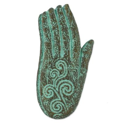 Alternate image for Hand-Shaped Recycled Paper Relief Panel from Thailand Friendly Wave